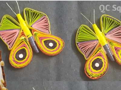 Easy Quilling Butterfly|Quilled Butterfly|How to make paper Butterfly|Quilling art|QC Square