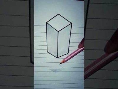 Floating Cube - 3D Trick Art on paper  #Shorts