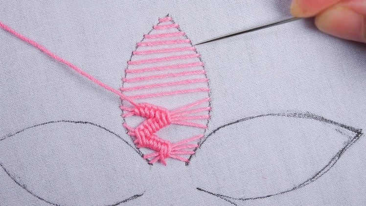 Hand embroidery beautiful Romanian macrame stitch flower design