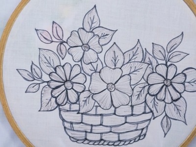 Hand Embroidery, Elegant Flower Basket,  Dimensional Basket Embroidery, Latest  embroidery
