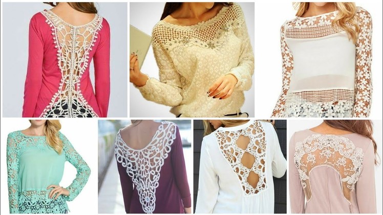 Latest fashion Casual blouse dress for womenfsshion.Cute crochet lace patchwork design for neckline