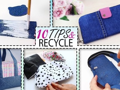 10 SUPER TRICKS & DIY OLD JEANS REUSING ???????? How to Recycle Your Old Jeans Pants Crafts