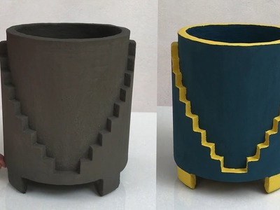 Beautiful And Easy. The Idea Of Creating Unique  Flower Pots From Cement