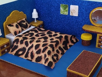 DIY Miniature Cardboard House–barbie ,bedroom,mini barbie house,dollhouse