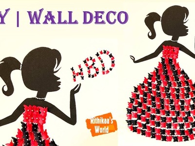 DIY | Wall Butterfly Doll Deco Idea | Birthday Background | Paper Girl Doll Room deco | RW