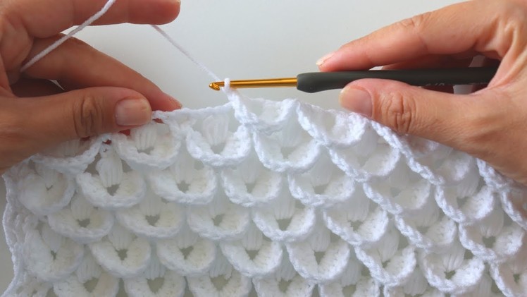 How To Crochet An Easy Stitch. Ideal For Blankets. Shawls
