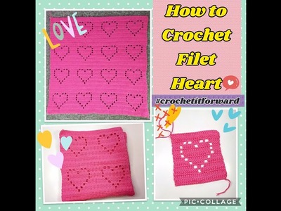 How to Crochet Filet Heart | Crochet Heart Pattern | Crochet Heart Stitch | Crochet Heart Afghan