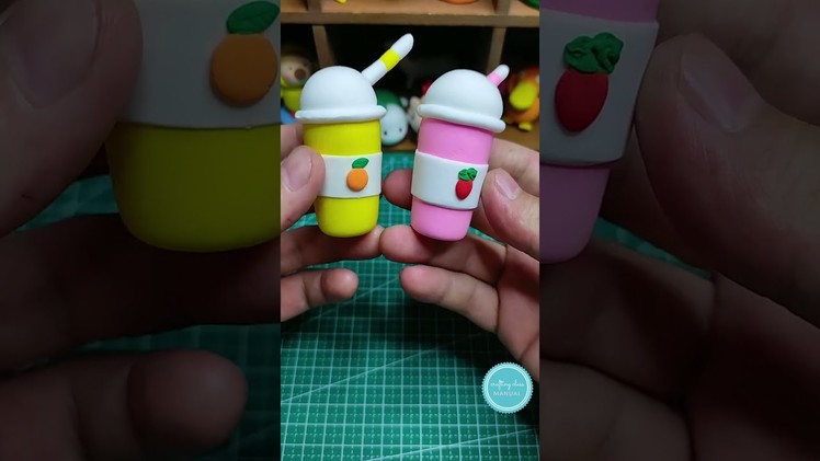 How to make a cute cup with clay. DIY Clay Crafts Tutorial step by step. #shorts