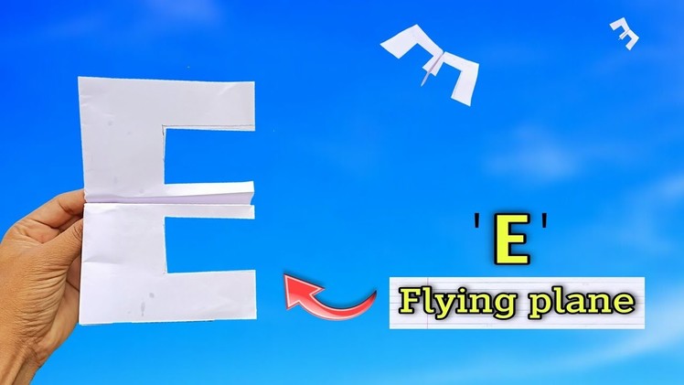 How to make paper 'E' plane, flying paper boomrang, new paper E flying plane, make alphabet e plane