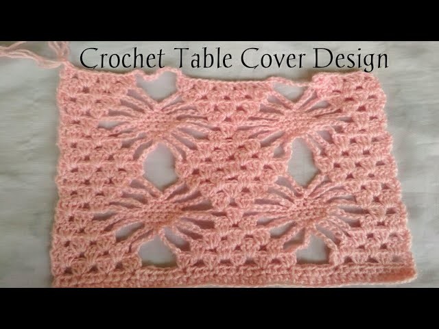 Crochet table cover design. Hindi