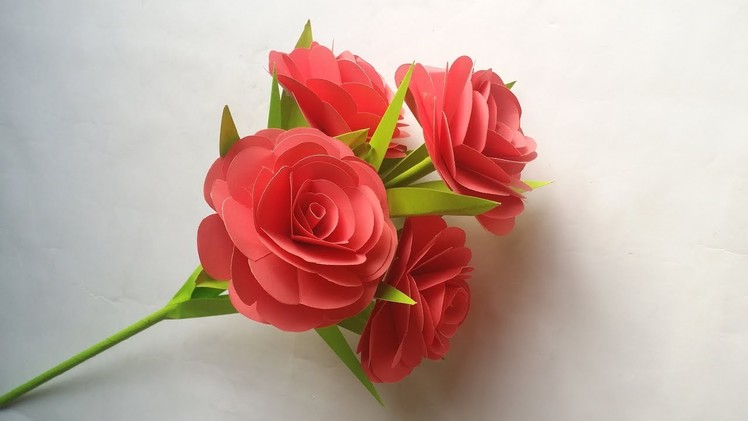 DIY: Paper Flower Stick!!! How to  Make Beautiful Paper Rose.Flower Stick for Home.Room Decoration!!