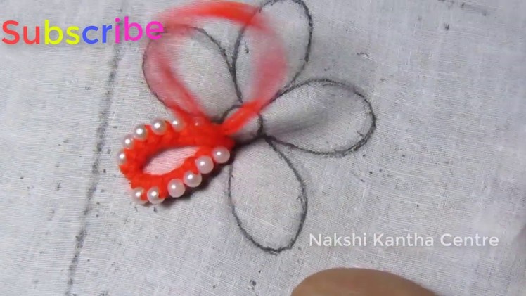 Hand embroidery: Amazing trick flower with pearl embroidery designs sewing hack.