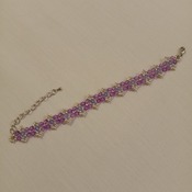 Handmade Silver Purple Blue Bracelet