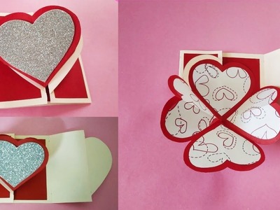 Heart Flower Pop-up Card | DIY Handmade card | Tutorial For Scrapbook | Valentine's day Card