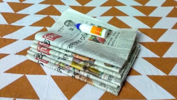 How to make a Newspaper Desk Organizer.Best out of waste