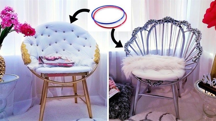 HOW TO MAKE ACCENT CHAIRS WITH HULA HOOPS !!!| 2019 HOME DECOR IDEAS!!!