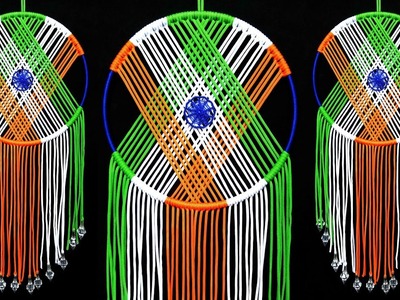 How to Make Indian Flag Dreamcatcher | Slow video DIY Wall Hanging