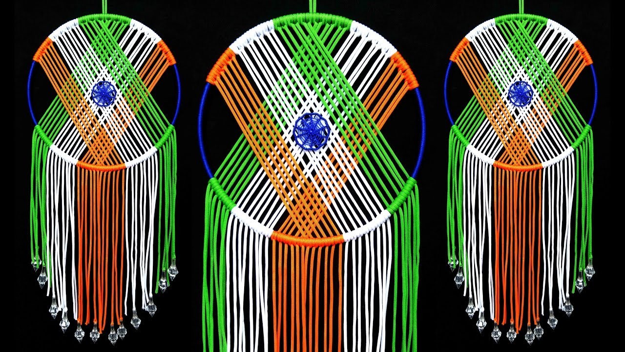 how-to-make-indian-flag-dreamcatcher-slow-video-diy-wall-hanging