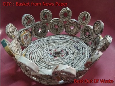 How to make newspaper basket.Best out of waste.DIY Easy paper basket.Summer camp activity for kids