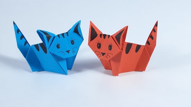How to make origami cat easy step by step_paper cat