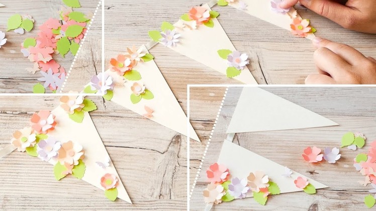 How to make : Paper Garland with Flowers | Papierowa Girlanda z Kwiatami - Mishellka #351 DIY