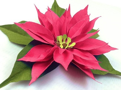How To Make Poinsettia Paper Flower | paper crafts wall decor | wall hanging craft ideas HandiCraft