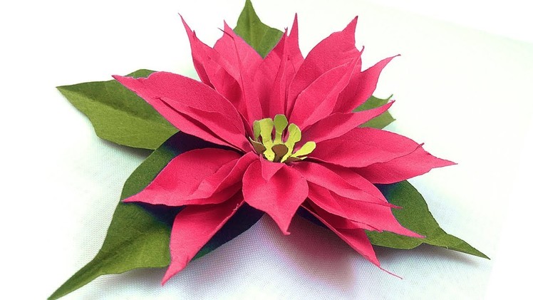 How To Make Poinsettia Paper Flower | paper crafts wall decor | wall hanging craft ideas HandiCraft