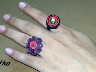 How to Make Quilling Finger Ring | Quilling Flower Finger Ring | Quilling Jewelry