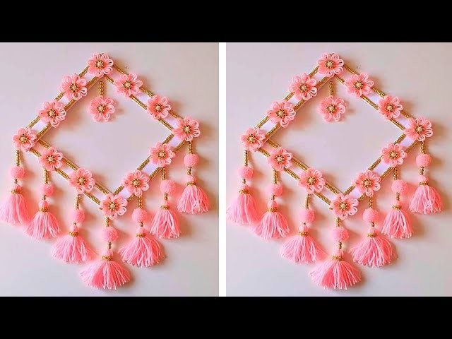 How To Make Wall Hanging for Room Decor.Best Out of Waste Woolen Door Hanging.Woolen Craft Idea 1
