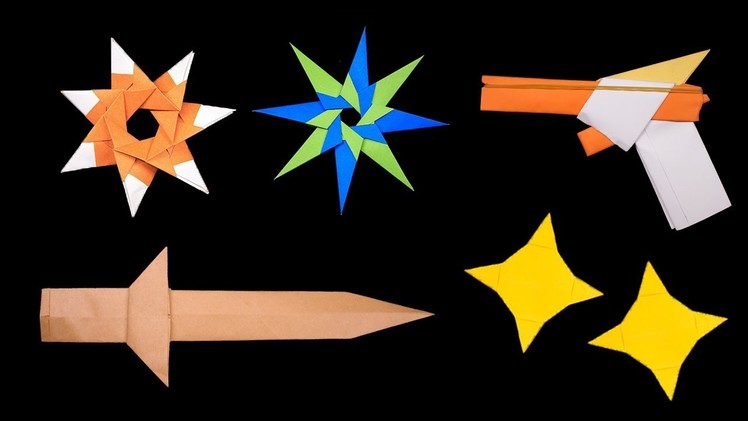 Top 06 Easy Origami Ninja Star.Sword.gun - How to make