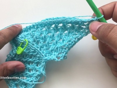 Tunisian Crochet Tutorial - Ruffled Waters Shawl - Edging with gradient yarn - Right handed