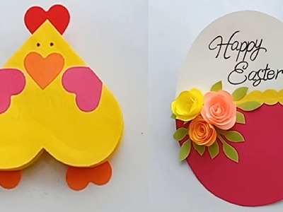 Two Easy Easter Cards to Make\\How to Make - Easter Egg Basket Spring Card - Step by Step