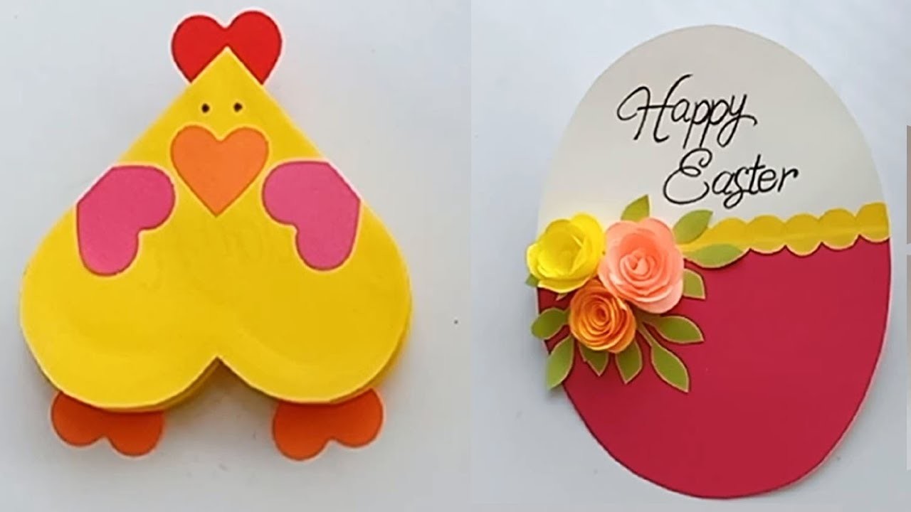 Two Easy Easter Cards To Makehow To Make Easter Egg Basket Spring Card Step By Step