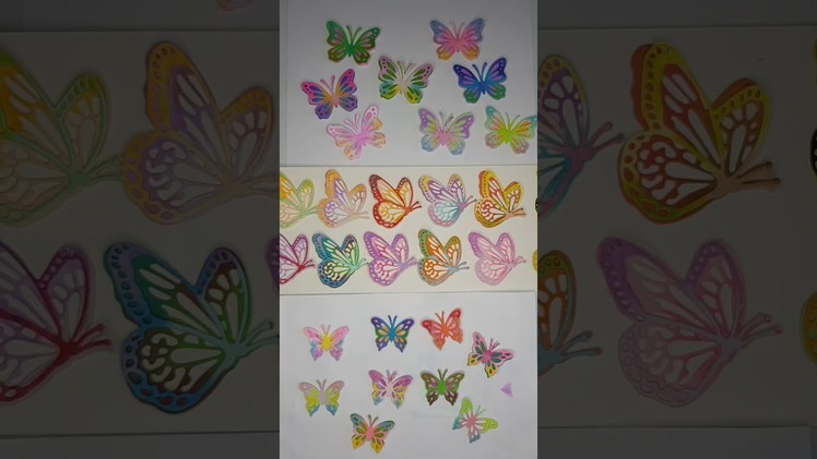 #coloring die cuts butterflies#embellishment.colorisation des découpes.#embellissement #scrapbooking