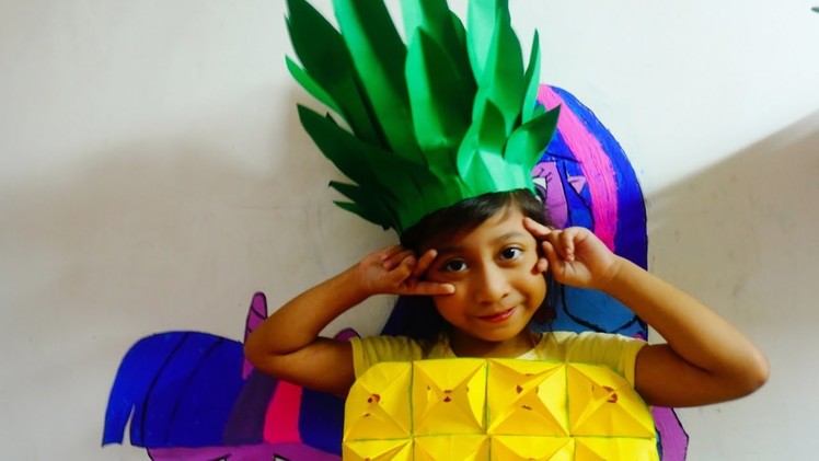DIY Amazing Pineapple Paper Costume | Tutorial Pineapple Costume | WonderDara