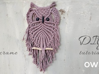 DIY macrame owl tutorial, step by step hibou wall hanging pattern, makramee eule, búho, mакраме сова