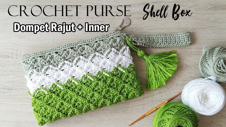 Dompet Rajut | Crochet Purse | Shell Box Stitch (Subtitle Available)