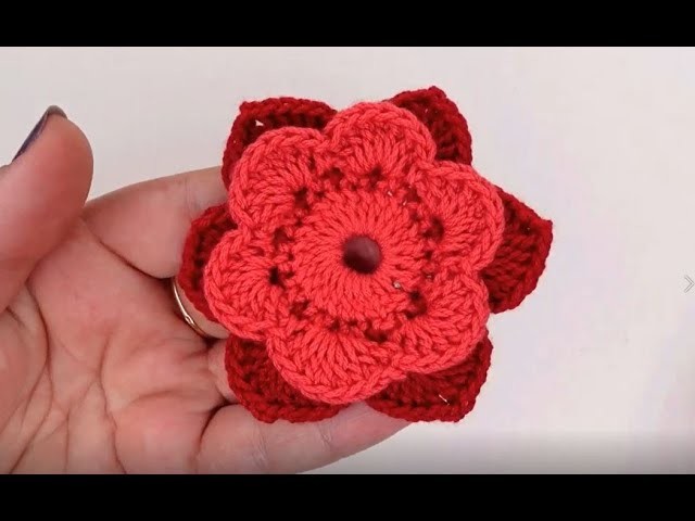 How to crochet  3d tulip flower tutorial for beginners