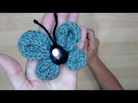 Knitted I Cord Butterfly, Flower and Bracelet. Clover Wonder knitter.Clover French Knitter Projects