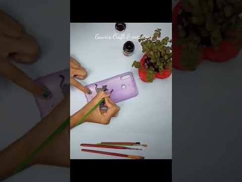 Mobile cover painting ideas | DIY PHONE CASE | MOBILE COVER PAINTING | RECYCLE MOBILE COVER #shorts