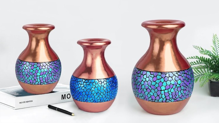 Stylist Flower Vase making || Cement flower vase - Gypsum flower vase || Paper flower vase making