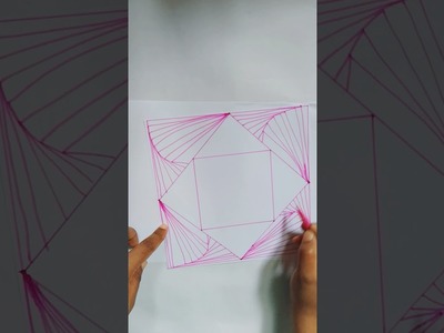 3d abstract cross pattern. spiral drawing. line illusion drawing.satisfying.paper art #shorts