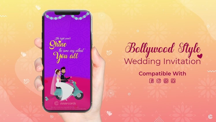 Bollywood Style Wedding Invitation Video - Whatsapp Wedding Invitation - Indian Marriage Card Design