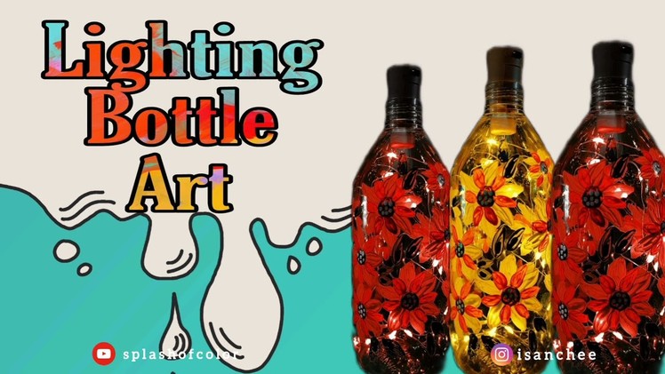 DIY Bottle Art | Simple and Easy Tutorial for Beginners | Home Decor Ideas | Glass Bottle Art Ideas