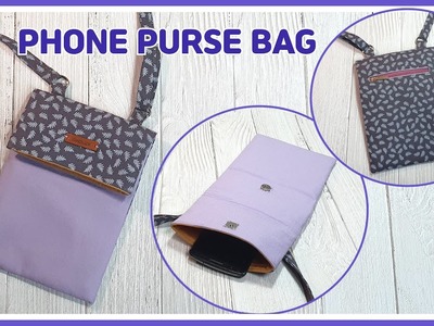 DIY Phone purse bag. Mini crossbody bag. sewing tutorial [Tendersmile Handmade]