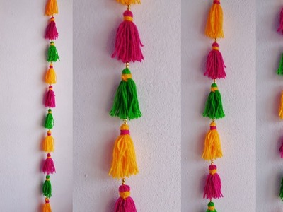 Easy Side Door Hanging|Woolen Craft Idea|Side Door Long Toran|Wall Hanging Toran|DIY|Home Decor Idea