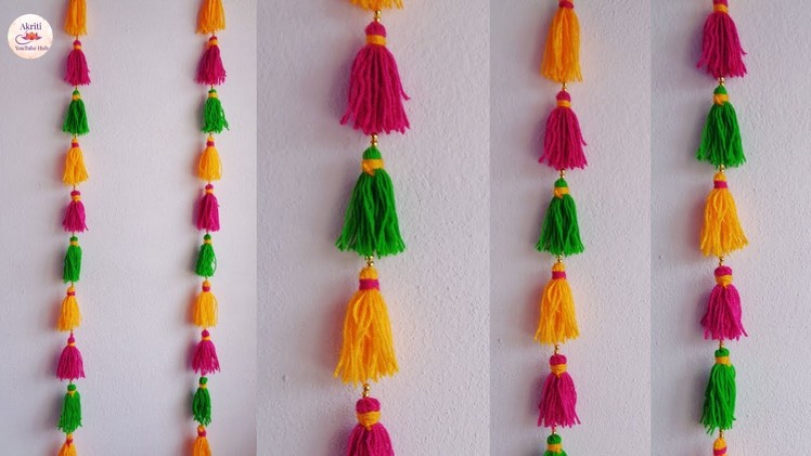 Easy Side Door Hanging|Woolen Craft Idea|Side Door Long Toran|Wall Hanging Toran|DIY|Home Decor Idea