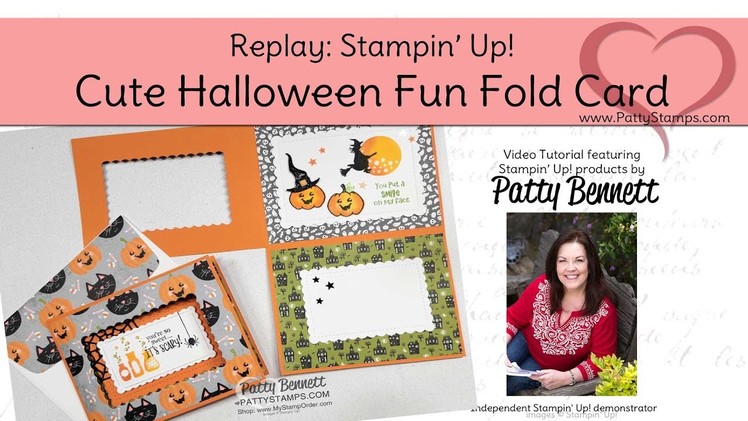 Fun Fold card with Cute Halloween paper from Stampin' Up!