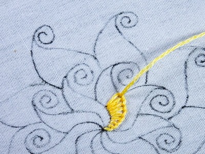 Hand embroidery amazing buttonhole stitch variation gorgeous flower design by @RoseWorld