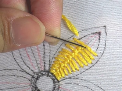 Hand embroidery beautiful flower design with new cross stitch knot variation for beginners